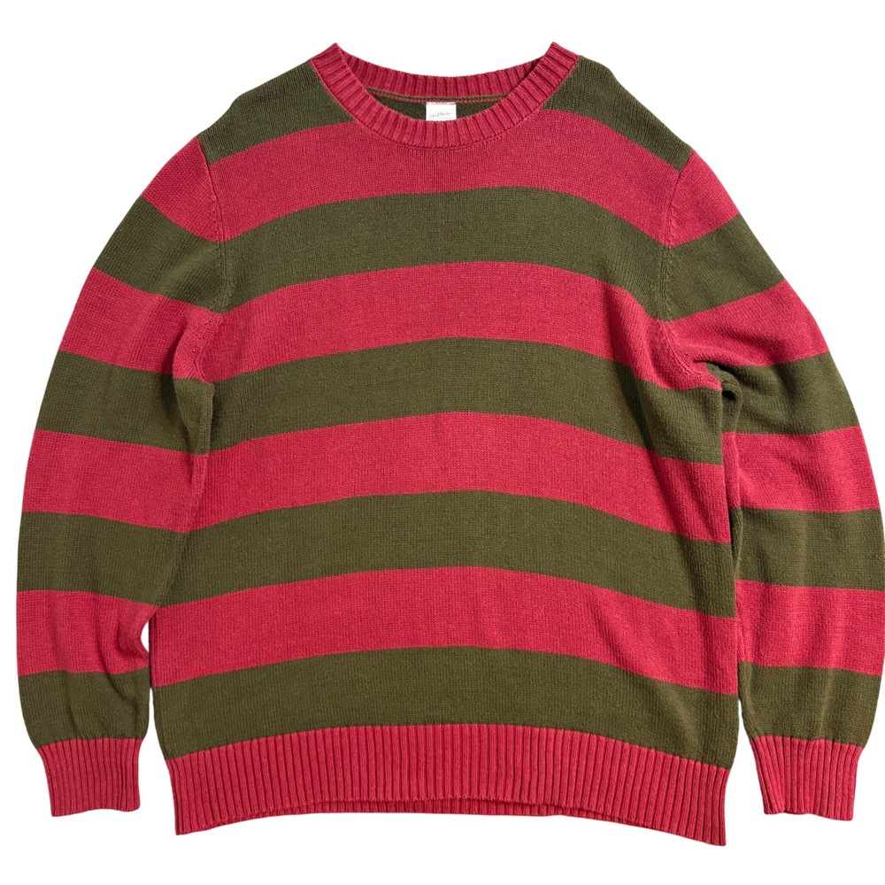 A Nightmare on Elm Street Freddy Krueger Striped Sweater XL Red Green Horror